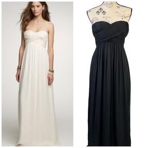 J. Crew Strapless Silk Chiffon Maxi Dress